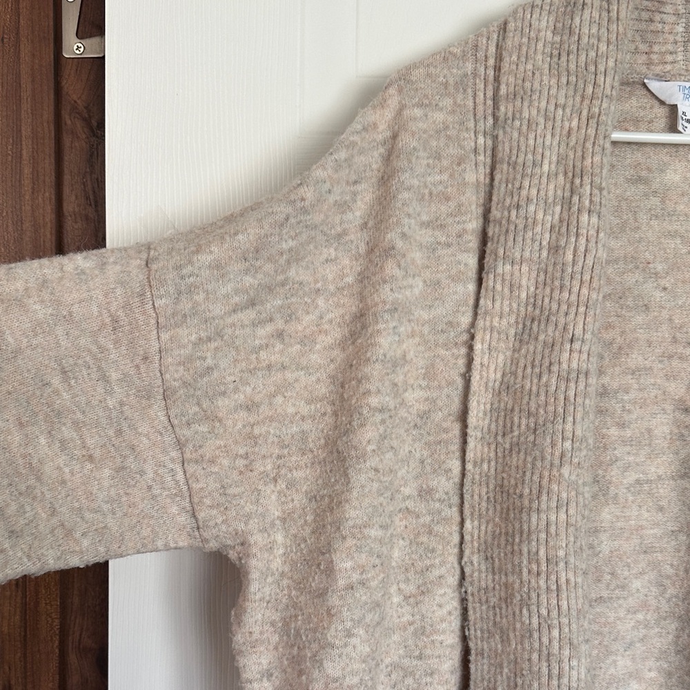 GUC Time and Tru Light Tan Open Cardigan w/ 2 Pockets - Picture 6 of 10